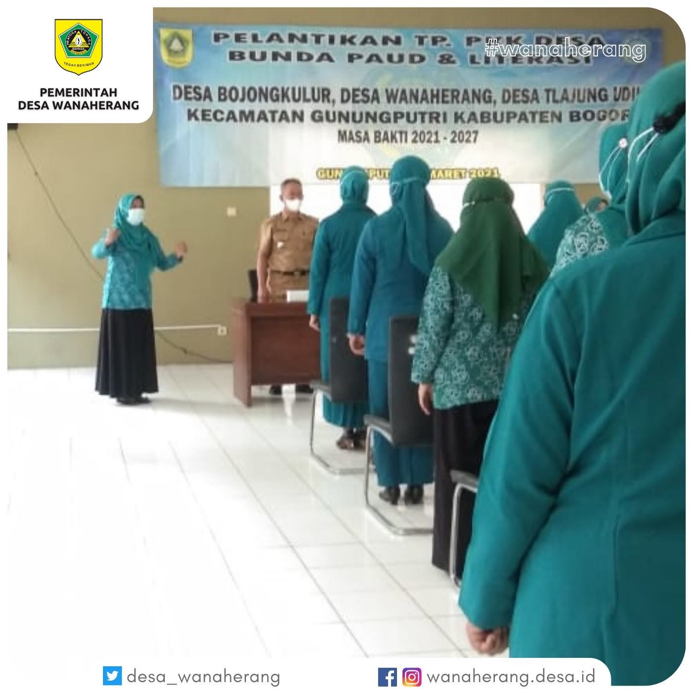 Pelantikan TP PKK Bunda PAUD & Literasi Kecamatan Gunung Putri Desa Wanaherang